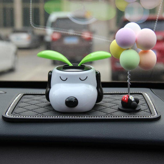 Car Ornaments Solar Cartoon Car Decorations Cute Shaking Head Sun Dog Car Decoration Toy Car Doll