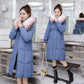 Long Fur Collar Hooded Down Padded Jacket Slim Thick Warmth Parka Coat