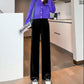 Gold Velvet High-waisted Wide-leg Pants Women Spring and Autumn Drape Loose Straight All-match Velvet Mopping Trousers