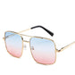 Fashion Square Sunglasses Women Brand Design Metal Frame Gradient Lenes Oversized Ladies Sun Glasses