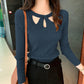 Early Autumn Hollow Sweater Knit Sweater Women Winter Korean Style Slim Sexy Long-sleeved Stretch Bottoming Shirt Women's Top