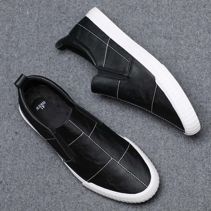 Plus Size 38-44 Summer Men Leather Sneakers Comfortable Deodorant Running Basketball Shoes Breathable Shockproof Non-slip Black Shoes