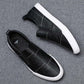 Plus Size 38-44 Summer Men Leather Sneakers Comfortable Deodorant Running Basketball Shoes Breathable Shockproof Non-slip Black Shoes