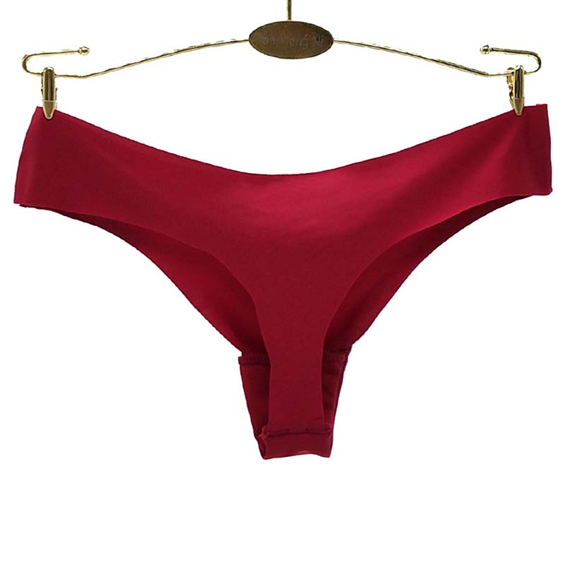 6 Pieces/set of Ice Silk Seamless T-shaped Panties Feminine Fashion Large Size Wide Belt Pure Color Panties