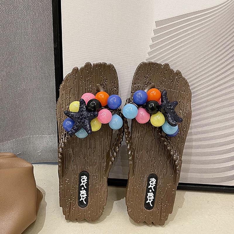 Korean Fashion Summer Seaside Vacation Beach Flip Flops Flat Bottom Non-slip Bathroom Student Slippers