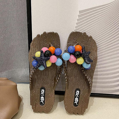 Korean Fashion Summer Seaside Vacation Beach Flip Flops Flat Bottom Non-slip Bathroom Student Slippers