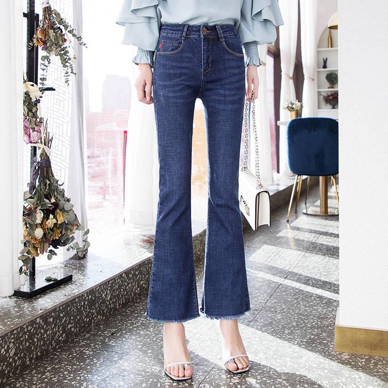 Plus Size Women High Waist Female Streetwear Pocket Casual Jeans Pocket Ripped Denim Pants