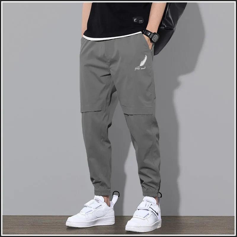 Youth Multi-pocket Overalls Loose Feet Tightened Sweatpants Sports Pants Men's Spring and Autumn Large Size Casual Trousers