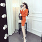 Spring and Autumn Fashion Sexy Jacket Korean Slim Dress V-neck Long Sleeve Halter Sweater