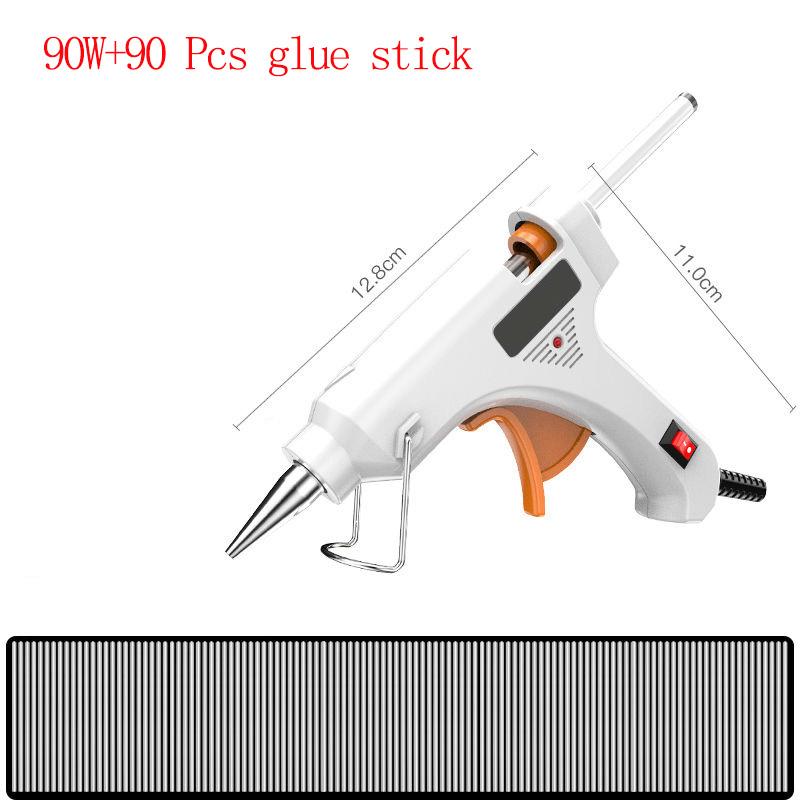 White Electric-hot Melt Gun Household DIY Repair Tool 90W Mini Glue Gun Student Tool Use 7mm Glue Stick