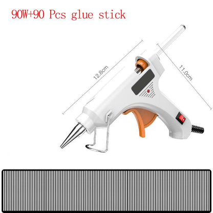 White Electric-hot Melt Gun Household DIY Repair Tool 90W Mini Glue Gun Student Tool Use 7mm Glue Stick
