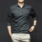 Spring Men's Cotton Polo Shirt Lapel Long Sleeve T-Shirt Men's Long Sleeves Solid Color Business Casual Top High Quality Shitt