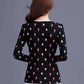 Women's Spring and Autumn Long-sleeved Shirt Slim Print Round Neck Bottoming Shirt Top