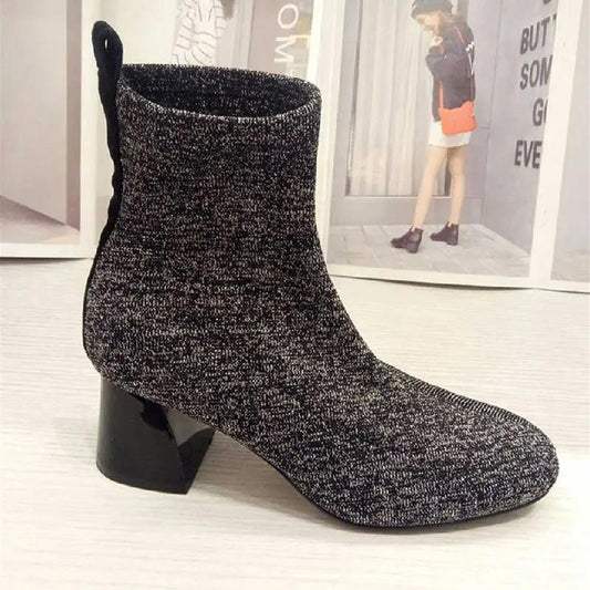 Autumn Mid-tube Women's Boots Korean Style Trendy Shoes for Students Autumn Cotton Shoes
