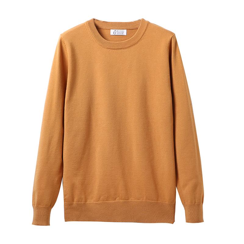 Autumn and Winter New Round Neck Sweater Men's Warm Sweater Upper Long-sleeved T-shirt Generic Pullover Men's