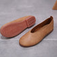 Retro Flat-bottomed Grandma Shoes Women's Soft Leather Lazy Pedal Peas Shoes Soft-soled Women's Oxford Leather Shoes Breathable