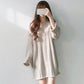 Autumn and Winter Mid-length Fashion Dress Long Sleeve V-neck Casual Sweater