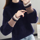 Autumn and Winter Mohair Knitted Sweater Loose Half High Neck Casual Bottoming Shirt Fashion Simple Women's Sweater