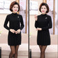 Autumn and Winter Loose Mid-length Dress Half High Neck Knitted Casual Bottoming Shirt Middle-aged Women Sweater Dress