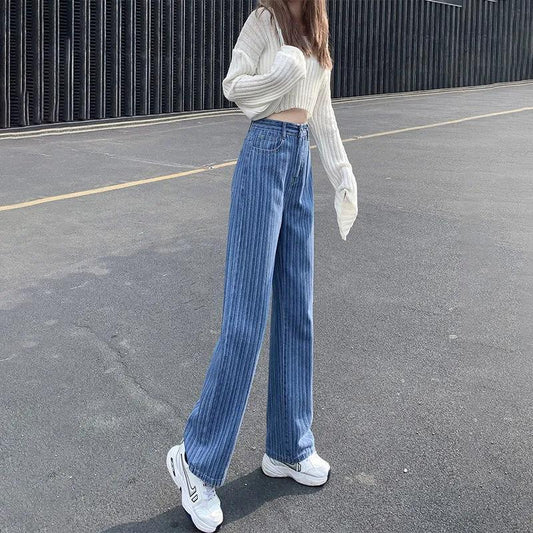 High-waisted Wide-leg Jeans Women's Thin Spring and Autumn Women's Clothing 2022 New Loose Vertical Straight-leg Mopping Pants