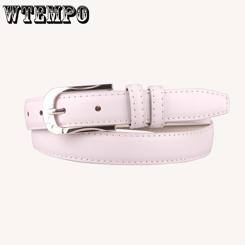Women's Wide Belt Pu Leather Pin Buckle Decorative Casual Belt Female