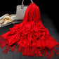 Solid Color Cashmere Women Scarf Warm Shawl Wool Stoles Head Neck Long Winter Scarf