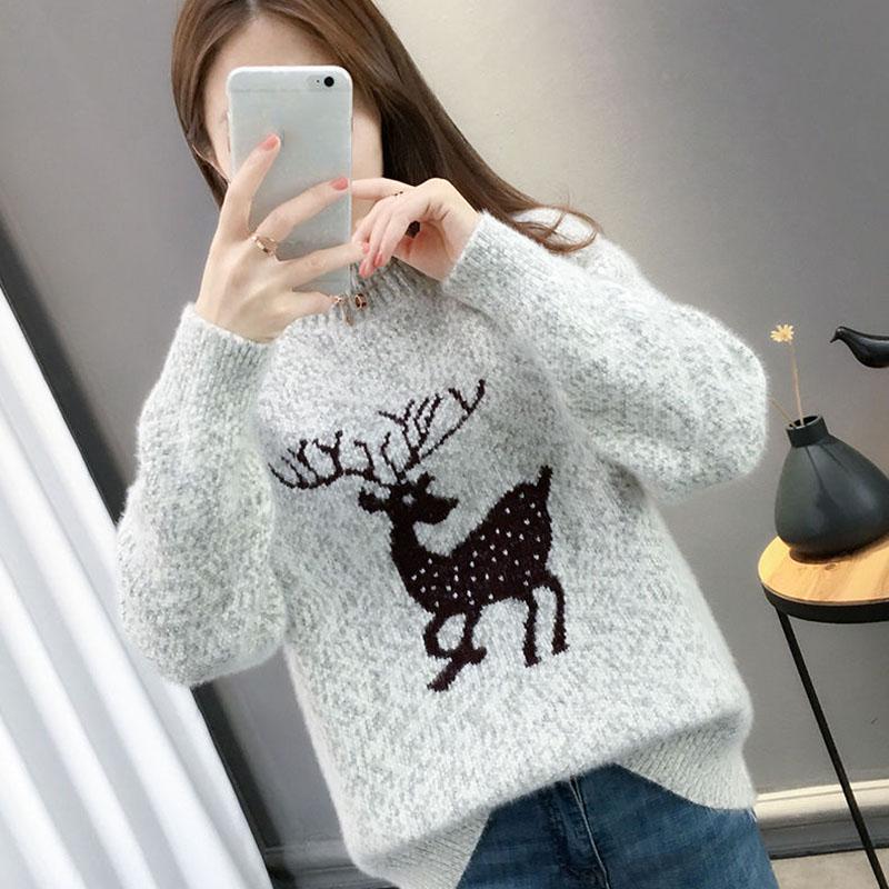 Winter Casual Simple Sweater Long-sleeved Pullover Knit Bottoming Shirt Young Women's Top