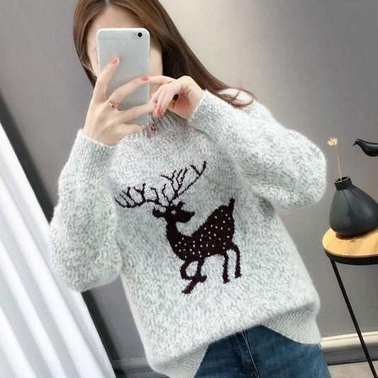 Winter Casual Simple Sweater Long-sleeved Pullover Knit Bottoming Shirt Young Women's Top