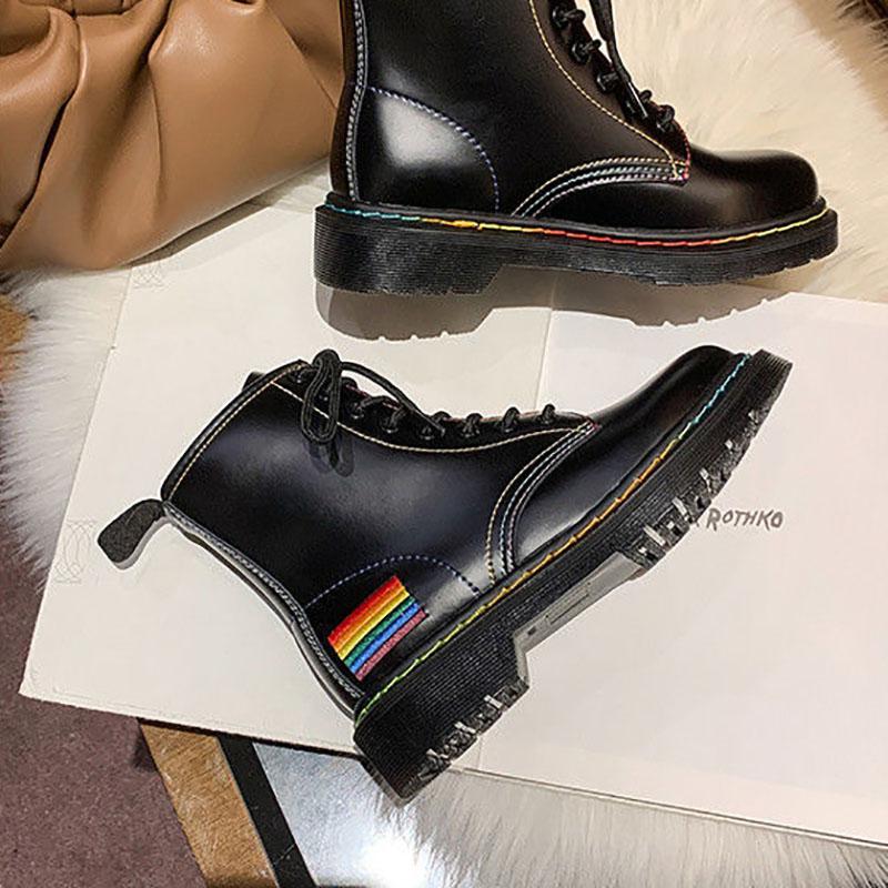 Martin Boots Women British Style Autumn and Winter Black Single Boots Wild Thick-soled Motorcycle Short Boots Women