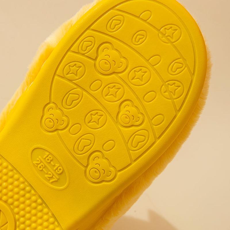 Children's Cotton Slippers Autumn Winter Indoor Warmth Non-slip Cute Baby Half-coated Slippers for Girls