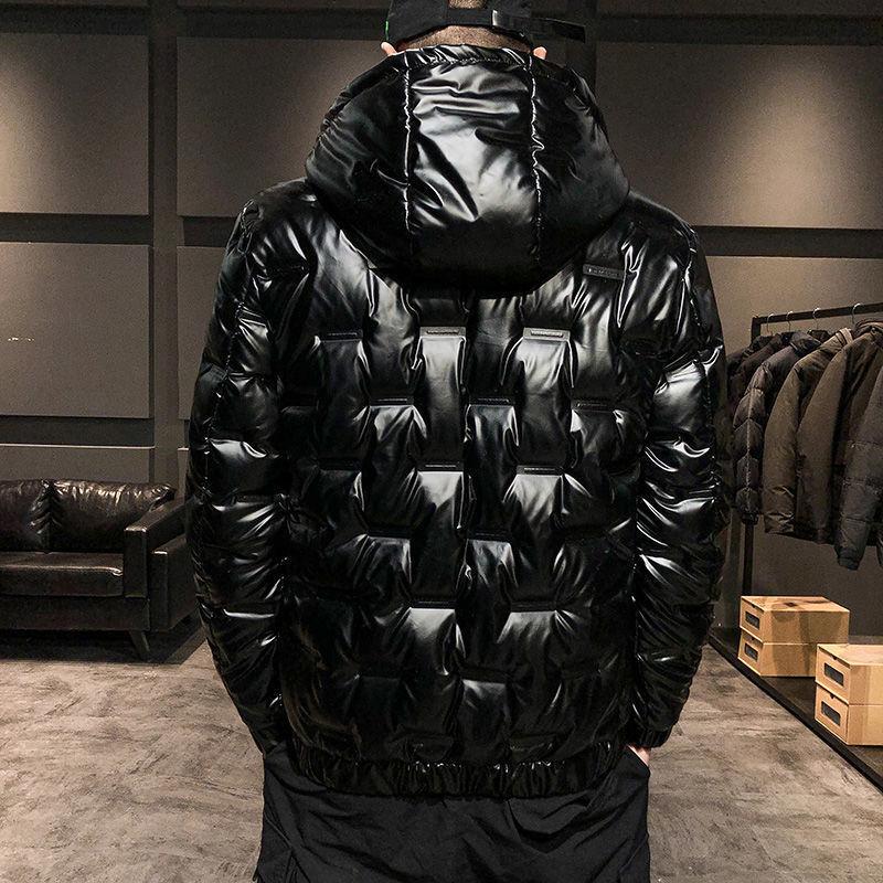 Down Jacket Male Students Korean Fashion and Handsome White Duck Down Jacket Winter Bright Face Thick Short Jacket