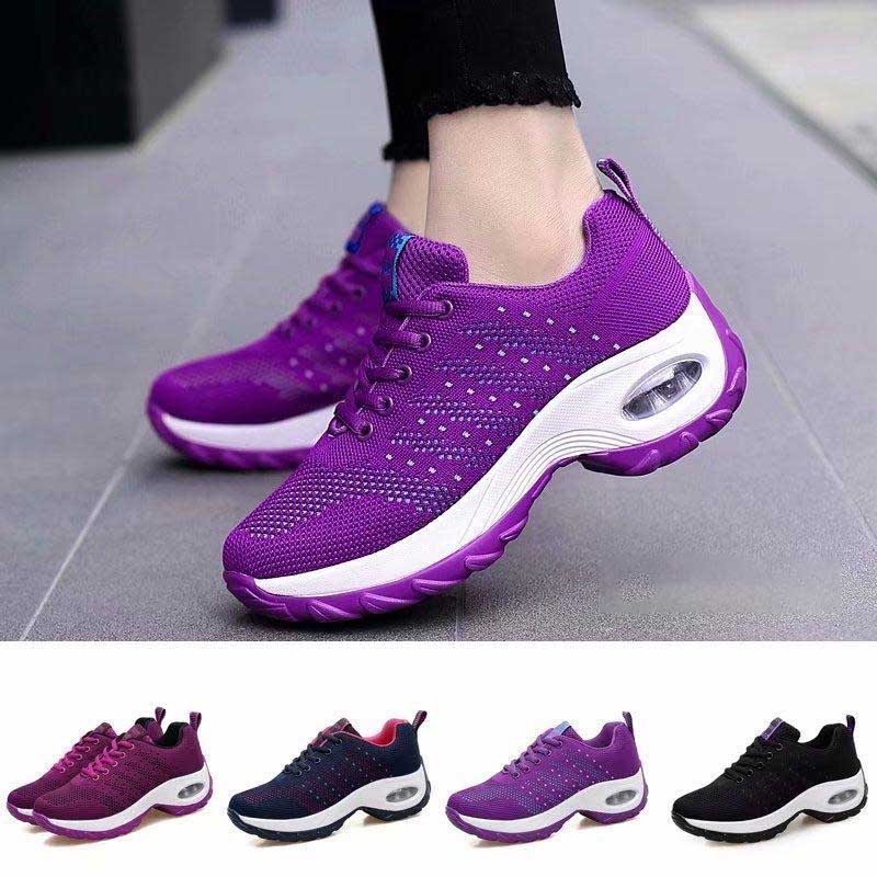 Women Sneakers Mesh Running Shoes Ladies Walking Dancing Sport Shoes Outdoor Air Cushion Breathable Footwear Lace Up Sneakers