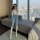 Spring and Autumn Design Women's High Waist Stretch Pants Thin Skinny Light-colored Pencil Jeans Slim Trousers