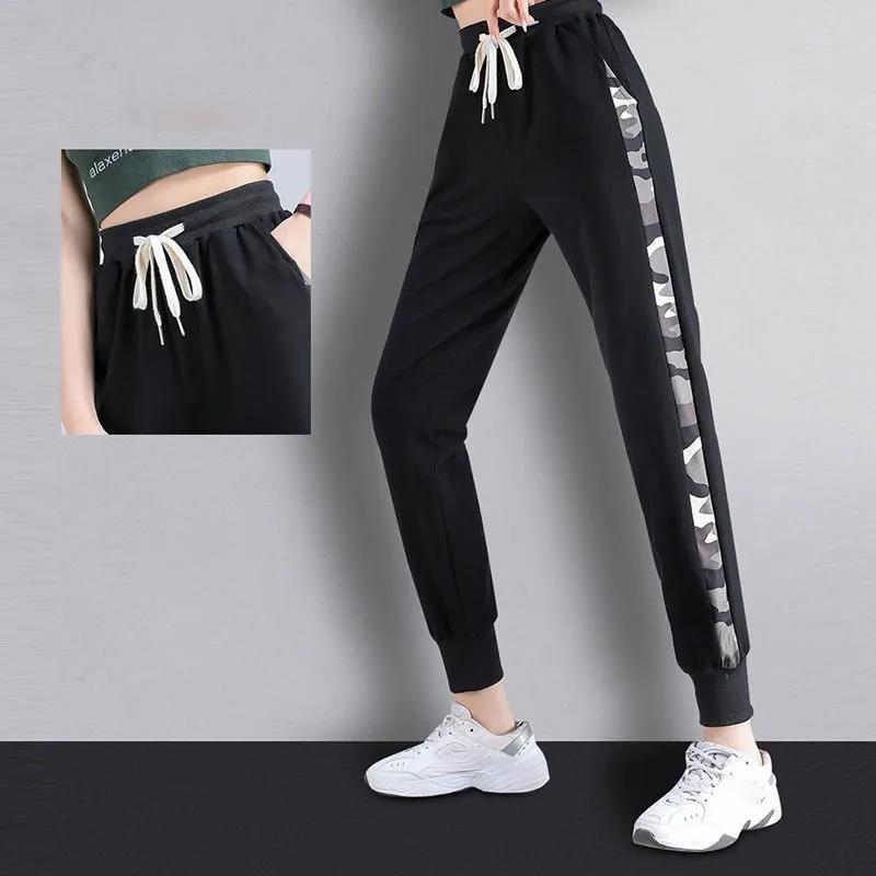 Women's Cotton Casual Pants Sports Autumn High Waist Loose All-match Nine-point Pants Trendy Slim Drape