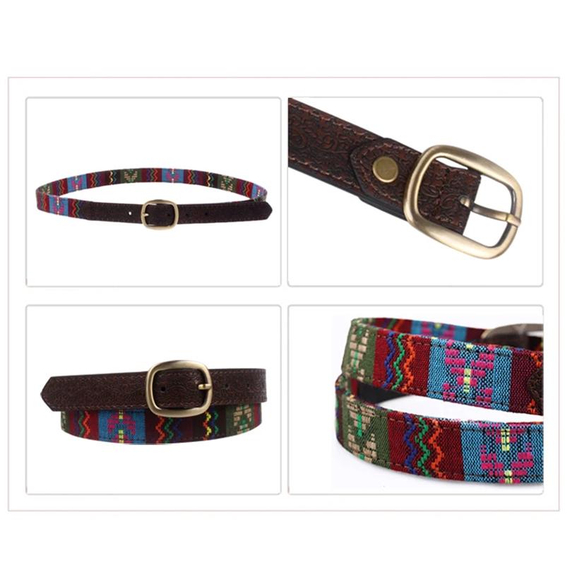 Ethnic Style Embroidered Ladies Belt Denim Skirt Belt Female Fine Fabric Decorative Trousers Belt Female Student Personality Belt