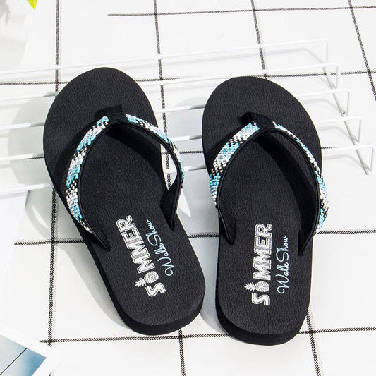 Flip-flop female summer fashion wear personality student non-slip beach versatile flat slippers