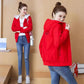Fleece Thickened Hooded Jacket Autumn and Winter Warm Jacket Women Loose All-match Sports Jacket