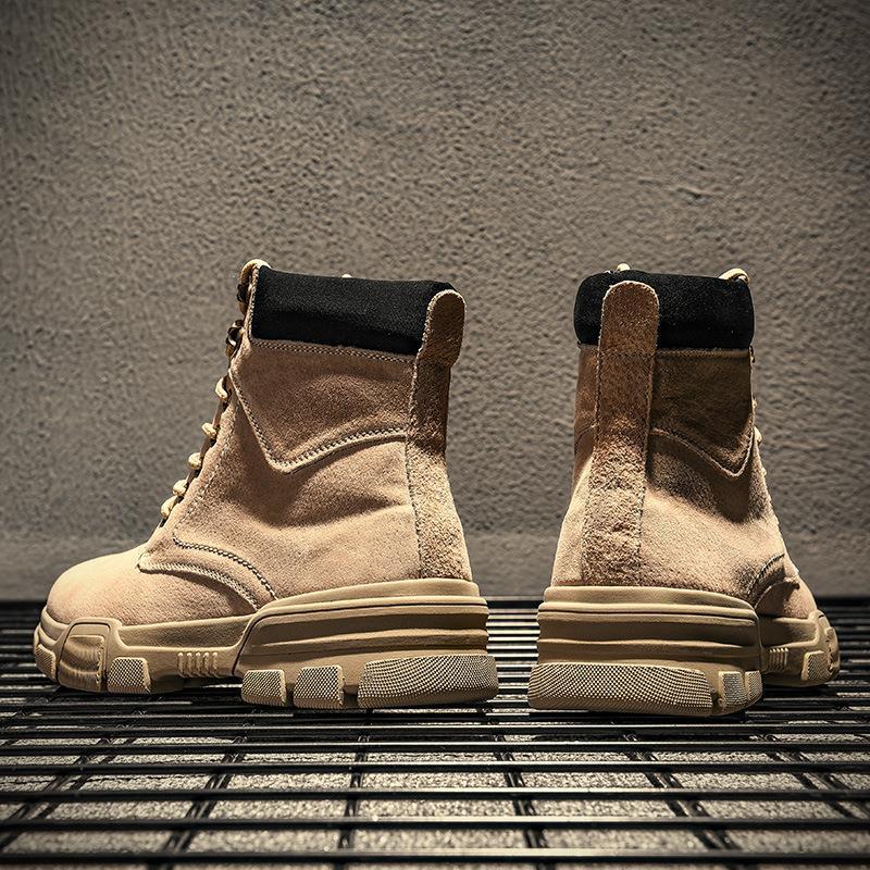Men's Martin Boots Men Leather Shoes British Style High-top Shoes Men Desert Boots Casual Shoes