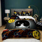 Christmas Theme Print Kit Being Set In A Pillow Set of Blame Dark Black Skull Bedding Three-piece Set