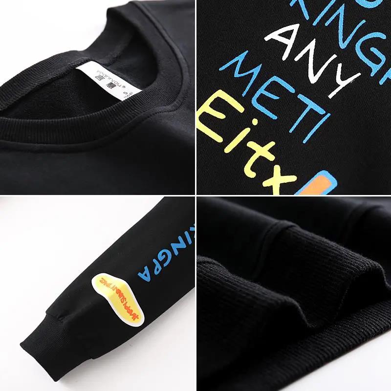 Print Women Cartoons Crewneck Clothes Vintage Loose Sweatshirt Street Hip Hop  Womens