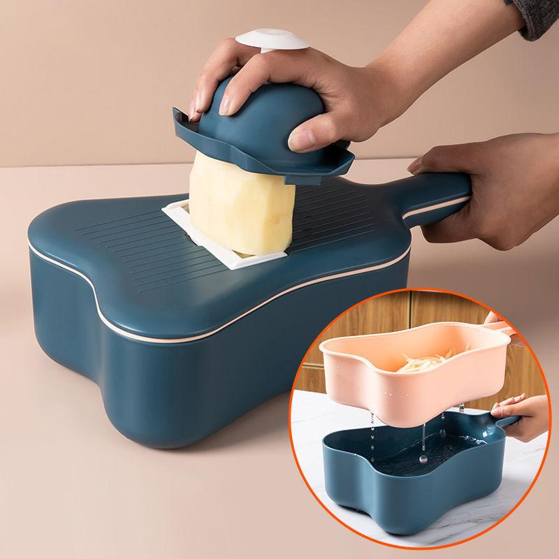 Vegetable Cutting Artifact Multi-function Vegetable Cutting Grater Potato Shredder Shredder Wiping Artifact Drain Basket