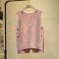 Women Knitted Vests Autumn New Korean Version of Wild V-neck Sweater Vest Women Loose Button Sleeveless Sweater Vest
