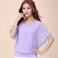 Summer Women Blouse Chiffon Batwing Shirts Tops Casual Solid Korean Loose
