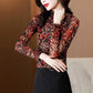 Thin Print Slim Half Turtleneck Letter Top T-shirt Bottoming Shirt Women's Spring and Autumn T-shirt