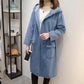 All-match Mid-length Denim Jacket Hooded Trench Coat Spring and Autumn Plus Size Women's Loose Waist Dress Jeans Jacket