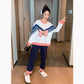 Spring and Autumn Women's Pajamas Set Cute Bow Printed Pajamas Set Plus Size Long Sleeves Outer Wear Casual Home Wear Two-Piece Set