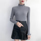 Knitted Sweaters Women 2019 Autumn Winter Long Sleeve Casual Turtleneck Pullover Female Pink Jumper