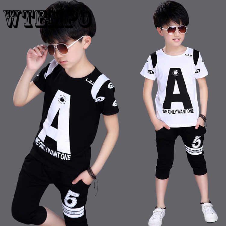 Summer Baby Boys Girls Clothes Sets Short Sleeve Letter Print T-shirt Tops+Shorts Outfits