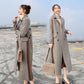 2019 Women Plus Size Autumn Winter Cassic Simple Wool Long Coat Female Robe Outerwear Manteau Femme