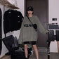 Autumn Winter  Women Fashion Sweater Casual Knitting Sweater Letters Jacquard Round Neck Pullovers Loose  Long Sleeve Sweater